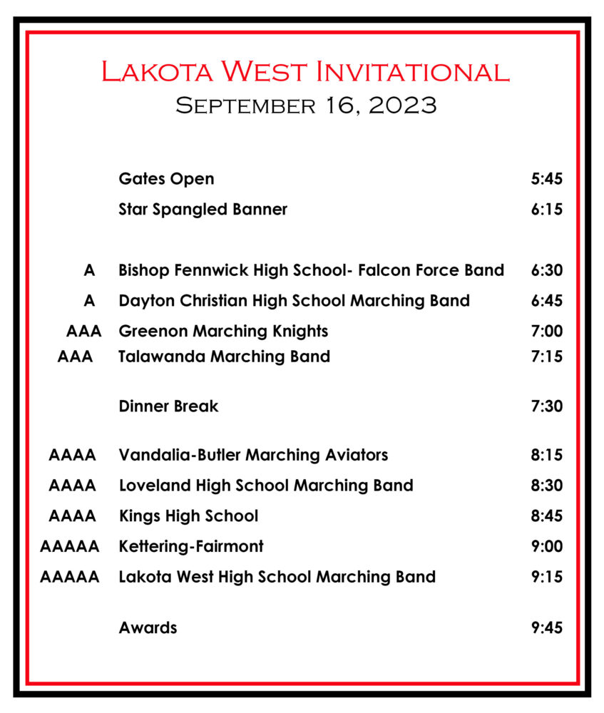 Lakota West Invitational Parking, Directions, Tickets, Schedule